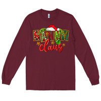 Burgundy Christmas nanny claus Long Sleeve Tee - FaDigitalArtStudio