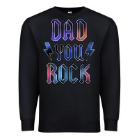 Black Dad You Rock Premium Sweatshirt - LillyAllenDesigns
