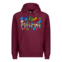 Burgundy autism mama Premium Hoodie - MaliasSmallBusiness