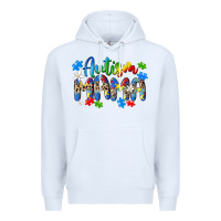 White autism mama Premium Hoodie - MaliasSmallBusiness