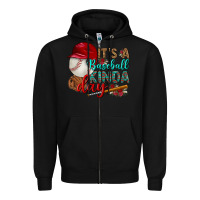 Black it's a baseball kinda day Zipper Hoodie - BundleAndBundleShop