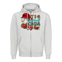 Dove Grey it's a baseball kinda day Zipper Hoodie - BundleAndBundleShop