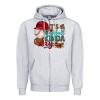 Heather Grey it's a baseball kinda day Zipper Hoodie - BundleAndBundleShop