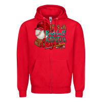 Red it's a baseball kinda day Zipper Hoodie - BundleAndBundleShop