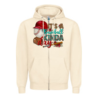 Sandshell it's a baseball kinda day Zipper Hoodie - BundleAndBundleShop