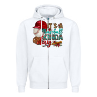 White it's a baseball kinda day Zipper Hoodie - BundleAndBundleShop