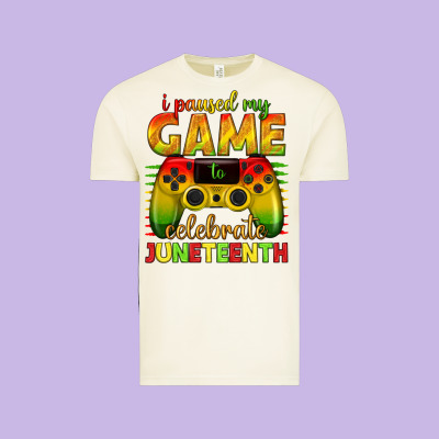 Vintage Tee i paused my game celebrate juneteenth