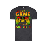 Vintage Black i paused my game celebrate juneteenth Vintage Tee - texasbilliewilder