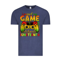 Vintage Denim i paused my game celebrate juneteenth Vintage Tee - texasbilliewilder