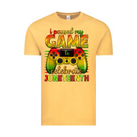 Vintage Mustard i paused my game celebrate juneteenth Vintage Tee - texasbilliewilder