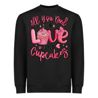 Black all you need is love and cupcakes valentines day Heavyweight Sweatshirt - MaliasSmallBusiness