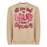 Mushroom all you need is love and cupcakes valentines day Heavyweight Sweatshirt - MaliasSmallBusiness