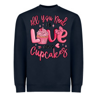 Navy all you need is love and cupcakes valentines day Heavyweight Sweatshirt - MaliasSmallBusiness