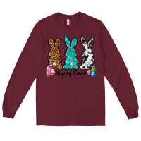 Burgundy Western happy easter peeps Long Sleeve Tee - Neo Western