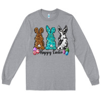 Heather Grey Western happy easter peeps Long Sleeve Tee - Neo Western