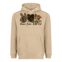 Mushroom Peace Love Wild Cat Head Heavyweight Hoodie - LillyAllenDesigns
