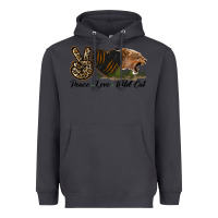 Smoke Peace Love Wild Cat Head Heavyweight Hoodie - LillyAllenDesigns