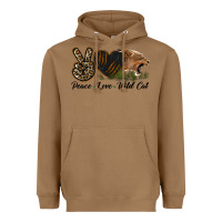 Toasted Coconut Peace Love Wild Cat Head Heavyweight Hoodie - LillyAllenDesigns