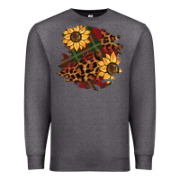 Charcoal Heather Christmas leopard sunflower Premium Sweatshirt - BarkalooDesign