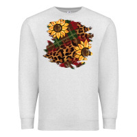 Oatmeal Heather Christmas leopard sunflower Premium Sweatshirt - BarkalooDesign