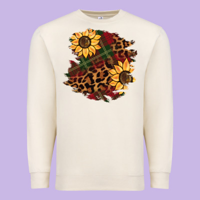 Christmas Leopard Sunflower Premium Sweatshirt Designed By Barkaloodesign