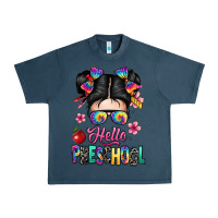 Midnight Navy hello preschool kid Urban Heavy Tee - texasbilliewilder