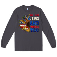 Smoke She loves Jesus and America too 4th of july Long Sleeve Tee - CowGirlArtShop