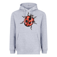 Heather Grey ladybug Heavyweight Hoodie - BarkalooDesign