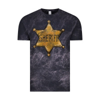 Cloud Black sheriff star Vintage Tee - BarkalooDesign