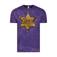Cloud Purple sheriff star Vintage Tee - BarkalooDesign