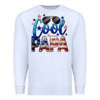 White Cool Papa American Premium Sweatshirt - LillyAllenDesigns