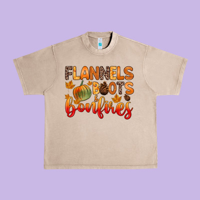 Flannels Boots And Bonfires Urban Heavy Tee Designed By Zillion Design Studio