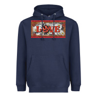 Navy love ladybug    license plate template Heavyweight Hoodie - BarkalooDesign