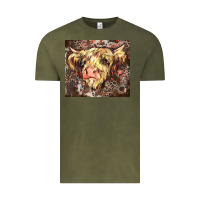 Vintage Olive leopard cow Vintage Tee - Zillion Design Studio