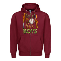Burgundy let's do this boys baseball Zipper Hoodie - BundleAndBundleShop