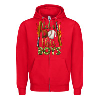 Red let's do this boys baseball Zipper Hoodie - BundleAndBundleShop