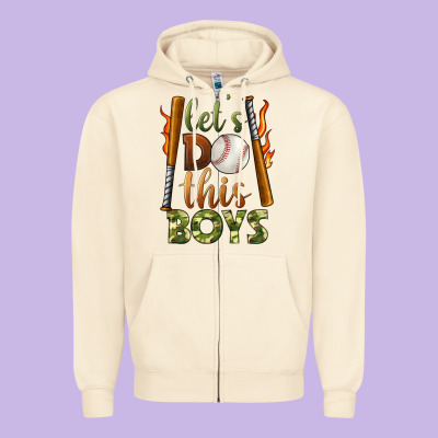 Let's Do This Boys Baseball Zipper Hoodie Designed By Bundleandbundleshop