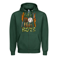 Sports Green let's do this boys baseball Zipper Hoodie - BundleAndBundleShop