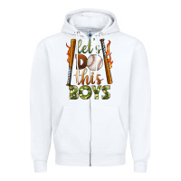 White let's do this boys baseball Zipper Hoodie - BundleAndBundleShop