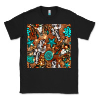 Black western gemstone aztec seamless pattern Classic Tee - BundleAndBundleShop