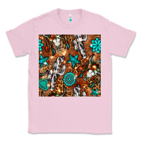 Bubblegum Pink western gemstone aztec seamless pattern Classic Tee - BundleAndBundleShop