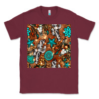 Burgundy western gemstone aztec seamless pattern Classic Tee - BundleAndBundleShop