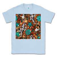 Dusty Blue western gemstone aztec seamless pattern Classic Tee - BundleAndBundleShop