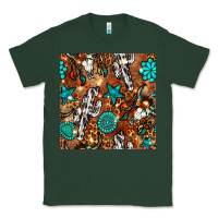 Sports Green western gemstone aztec seamless pattern Classic Tee - BundleAndBundleShop