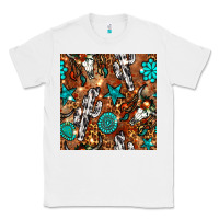 White western gemstone aztec seamless pattern Classic Tee - BundleAndBundleShop