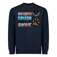 Navy if you dont brushy brush i will shavey shave Heavyweight Sweatshirt - MaliasSmallBusiness