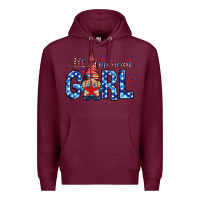 Burgundy all american girl with gnome Premium Hoodie - NancyCooperArtShop