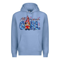 Colony Blue all american girl with gnome Premium Hoodie - NancyCooperArtShop