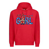 Red all american girl with gnome Premium Hoodie - NancyCooperArtShop