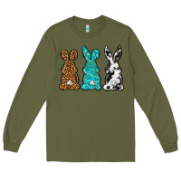 Army Green Western Happy Easter peeps Long Sleeve Tee - Neo Western